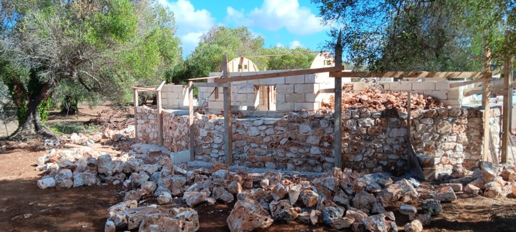 costruzione trullo mattoni